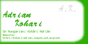 adrian kohari business card